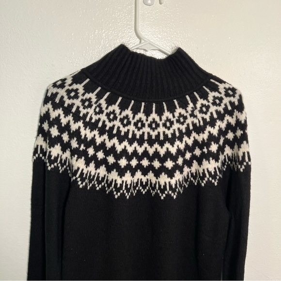 Gap Relaxed Forever Cozy Fair Isle Sweater Black White L - Picture 8 of 12